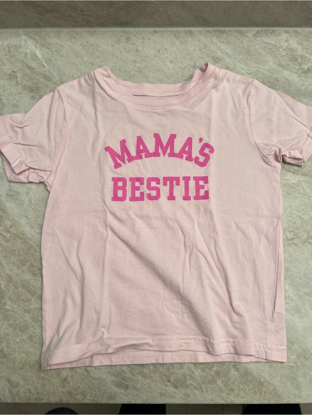 Pink "Mama's Bestie" Graphic Kids T‑Shirt